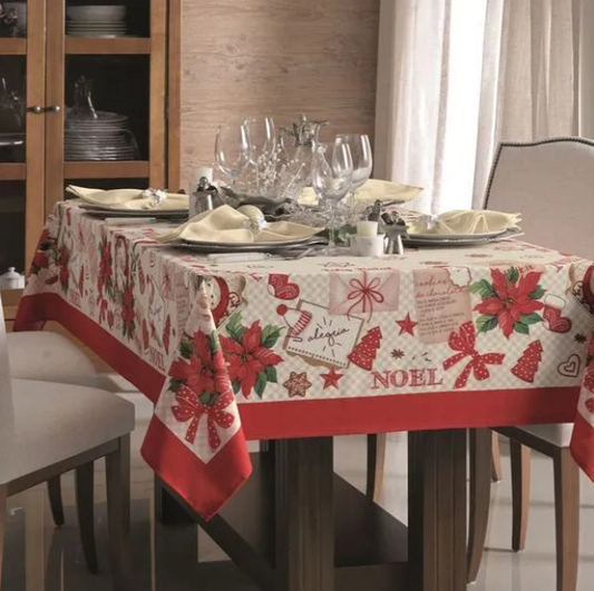 Toalha de Mesa de Natal Quadrada para Chá Receita do Noel