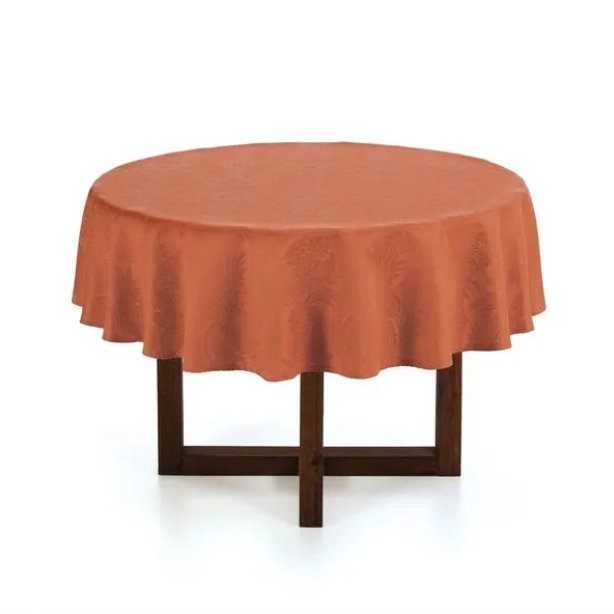 Toalha de mesa Redonda 6 Lugares Sempre Limpa Tropical Terracota