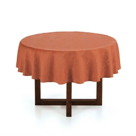 Toalha de mesa Redonda 6 Lugares Sempre Limpa Tropical Terracota